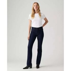 Levis 725 High Rise Bootcut Jeans 26 Dark Wash Cast Shadows Womens
